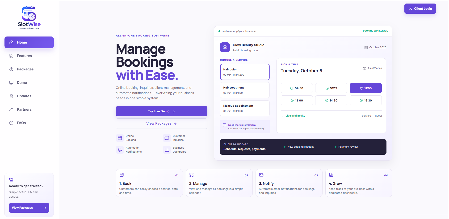Slotwise desktop preview